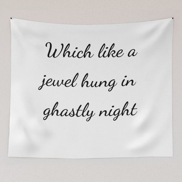 Item preview, "Which like a jewel hung in ghastly night" - handwriting black designed and sold by ariksworld.