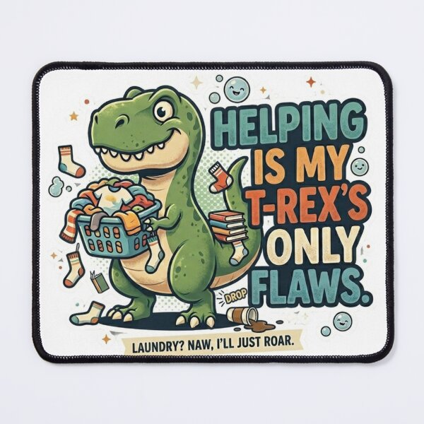 Item preview, Funny T-Rex Laundry Meme | Helping is My Only Flaw Dinosaur  designed and sold by Wear Sculpt.