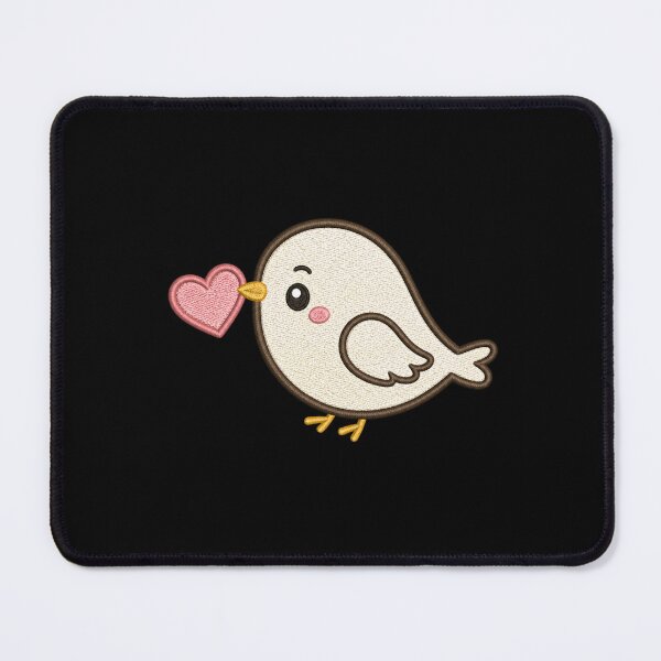 Item preview, Cute Bird Holding Heart | Minimal Embroidery Style Kawaii Design designed and sold by ColorSplash123.