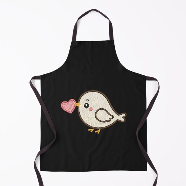 Item preview, Cute Bird Holding Heart | Minimal Embroidery Style Kawaii Design designed and sold by ColorSplash123.