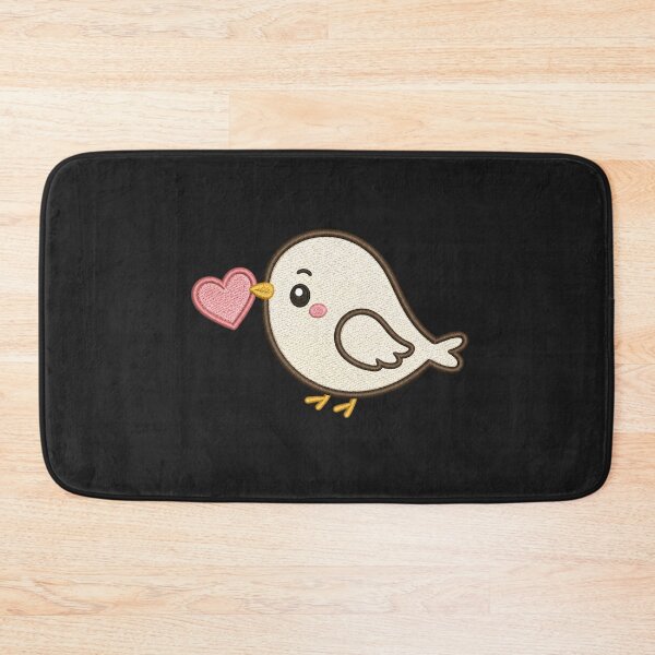 Item preview, Cute Bird Holding Heart | Minimal Embroidery Style Kawaii Design designed and sold by ColorSplash123.