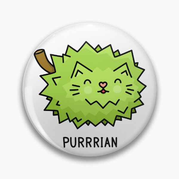 Item preview, Purrrian Cat Durian | Funny Cute Fruit Kawaii Cat designed and sold by Plant Cult.