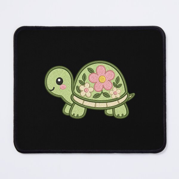 Item preview, Cute Turtle Floral Shell | Minimal Embroidery Style Kawaii Design designed and sold by ColorSplash123.