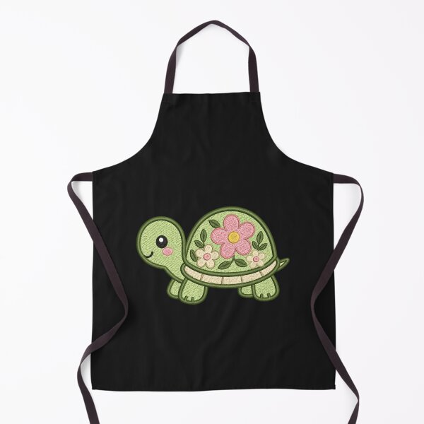 Item preview, Cute Turtle Floral Shell | Minimal Embroidery Style Kawaii Design designed and sold by ColorSplash123.