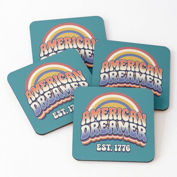 Item preview, American Dreamer Retro 70s Groovy 4th of July Psychedelic Patriotic 1776 Vintage Typography designed and sold by Cozy-Old-Pub.