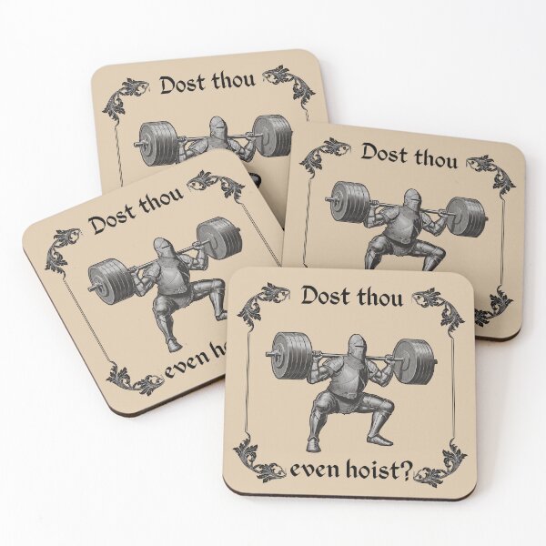 Item preview, Medieval Knight Squat Gym Workout Funny Fitness Vintage Strong Classic T-Shirt designed and sold by Chaztized.