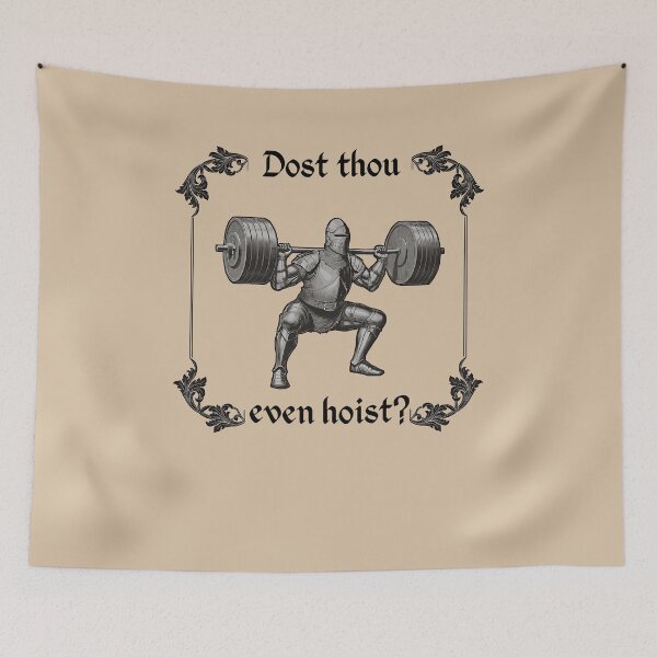 Item preview, Medieval Knight Squat Gym Workout Funny Fitness Vintage Strong Classic T-Shirt designed and sold by Chaztized.