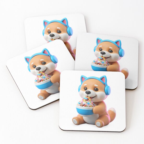 Item preview, Kawaii Chow Chow with Headphones Munching Halo Halo Ice Cream designed and sold by Paws & Pixels by Waters Chie.