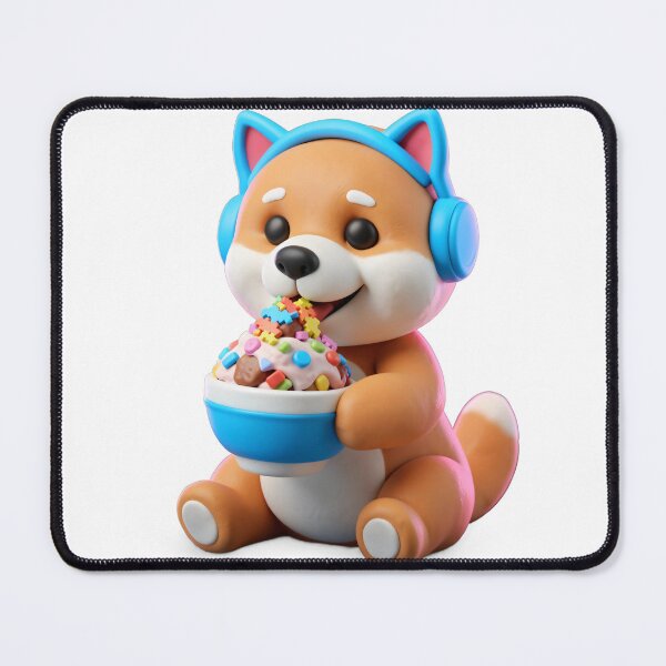 Item preview, Kawaii Chow Chow with Headphones Munching Halo Halo Ice Cream designed and sold by Paws & Pixels by Waters Chie.