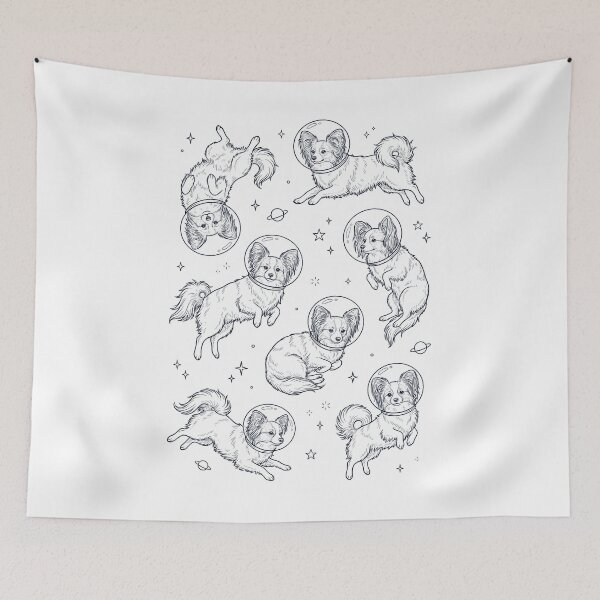 Item preview, Vintage Papillon Astronaut Galaxy Space Dog Lover designed and sold by TerryConnells.