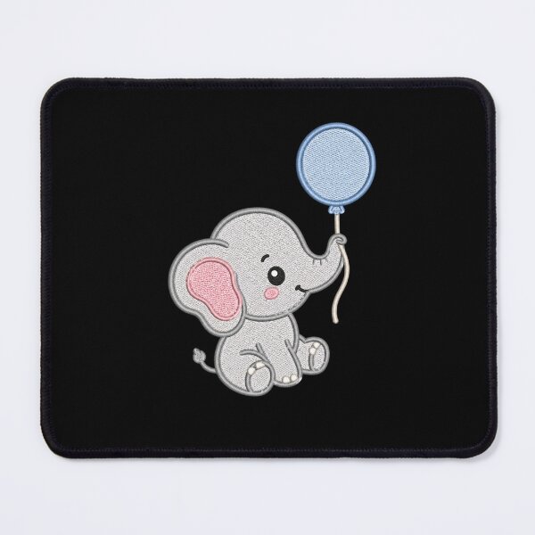 Item preview, Cute Baby Elephant with Balloon | Minimal Line Art Kawaii Design designed and sold by ColorSplash123.