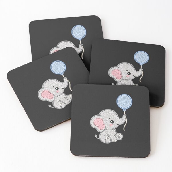 Item preview, Cute Baby Elephant with Balloon | Minimal Line Art Kawaii Design designed and sold by ColorSplash123.