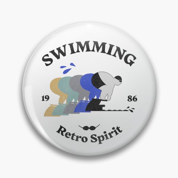 Item preview, Retro Swimming Shirt Retro Rainbow Swimming Spirit Male Swimmer Vintage Style Tee designed and sold by RealLifeMerchies.