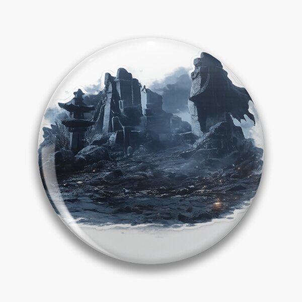 Item preview, Dark Fantasy Misty Mountain Fortress Landscape designed and sold by Farheen786.