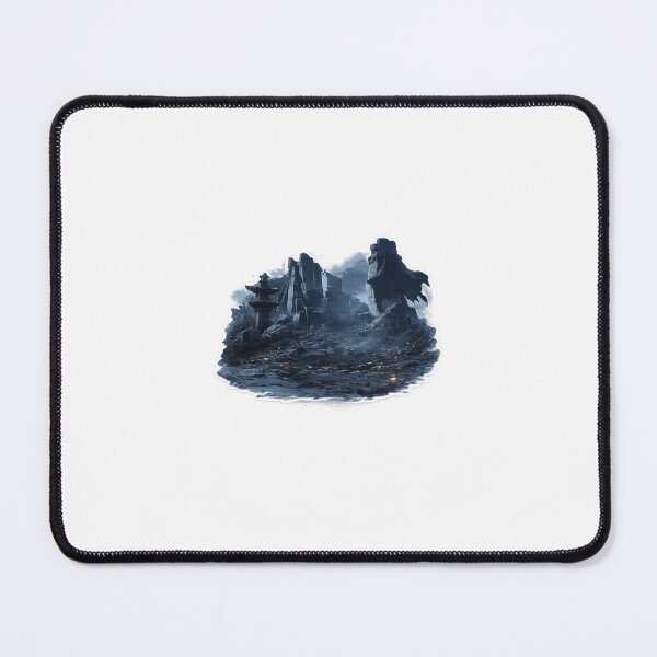 Item preview, Dark Fantasy Misty Mountain Fortress Landscape designed and sold by Farheen786.