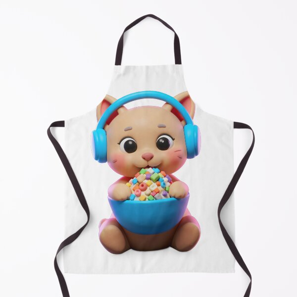 Item preview, Kawaii Cat with Headphones Munching Colorful Halo Halo designed and sold by Paws & Pixels by Waters Chie.