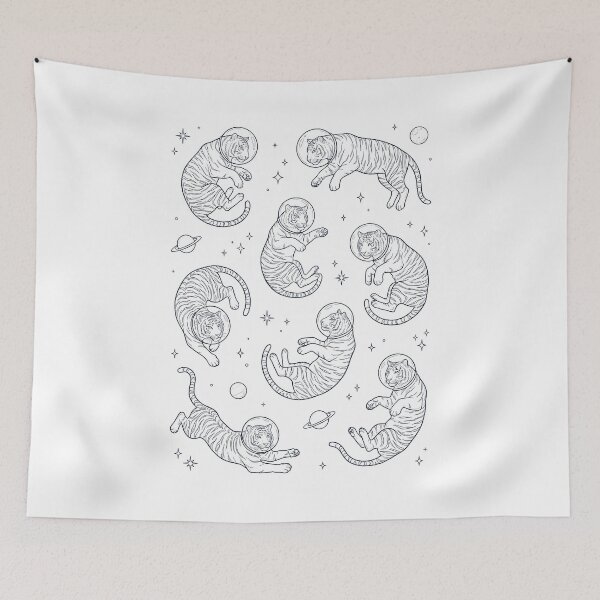 Item preview, Vintage Tiger Astronaut Galaxy Space Animal Lover designed and sold by TerryConnells.