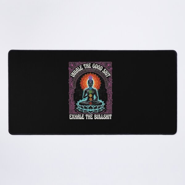 Item preview, Inhale The Good Exhale The Bad Funny Chakra Buddha Lotus Neon Yoga Boho designed and sold by graphixpolash.