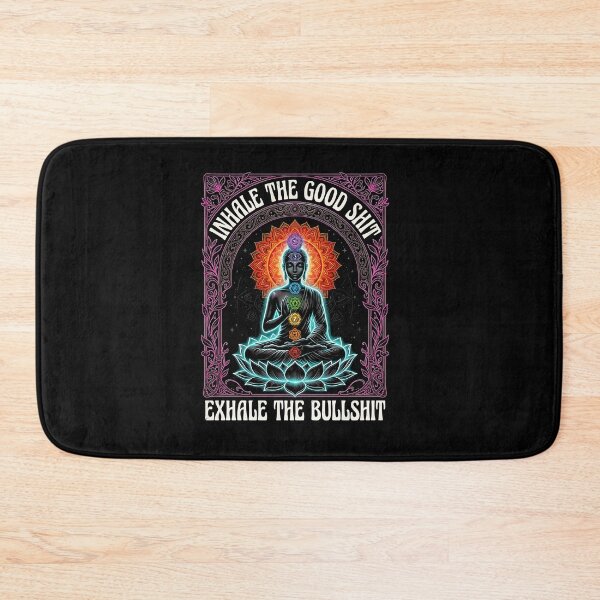 Item preview, Inhale The Good Exhale The Bad Funny Chakra Buddha Lotus Neon Yoga Boho designed and sold by graphixpolash.