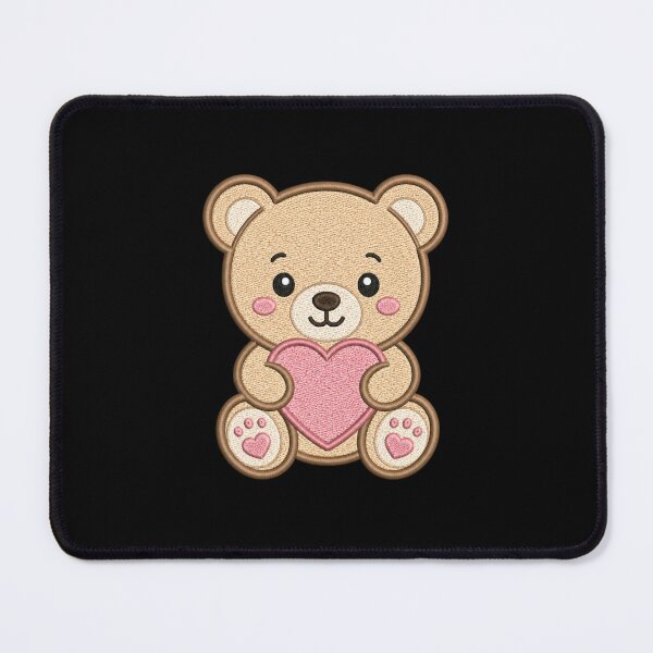 Item preview, Cute Teddy Bear Holding Heart | Minimal Embroidery Style designed and sold by ColorSplash123.