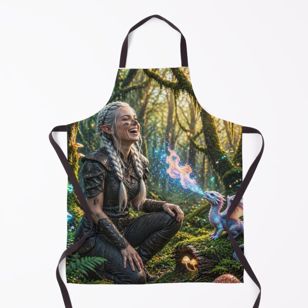 Item preview, Cute Baby Dragon & Elf Girl | Magical Forest Fantasy Art designed and sold by DrakariArt.