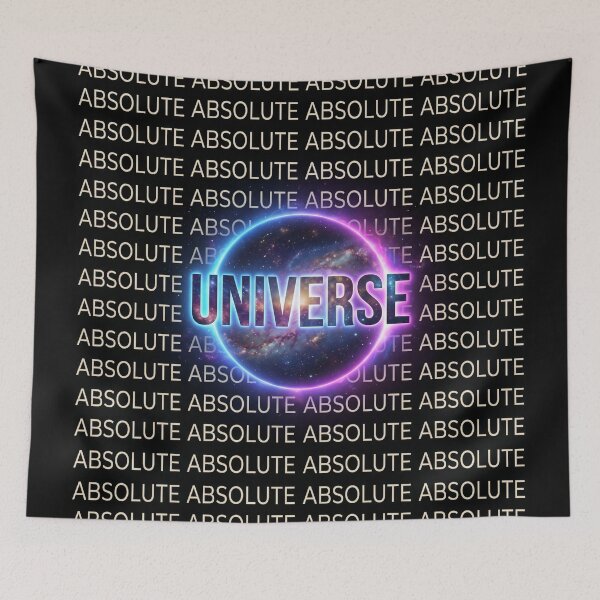 Item preview, Absolute Universe Cosmic Typography – Repeating Text Pattern with Glowing Galaxy Core designed and sold by ArtsyExplorer.