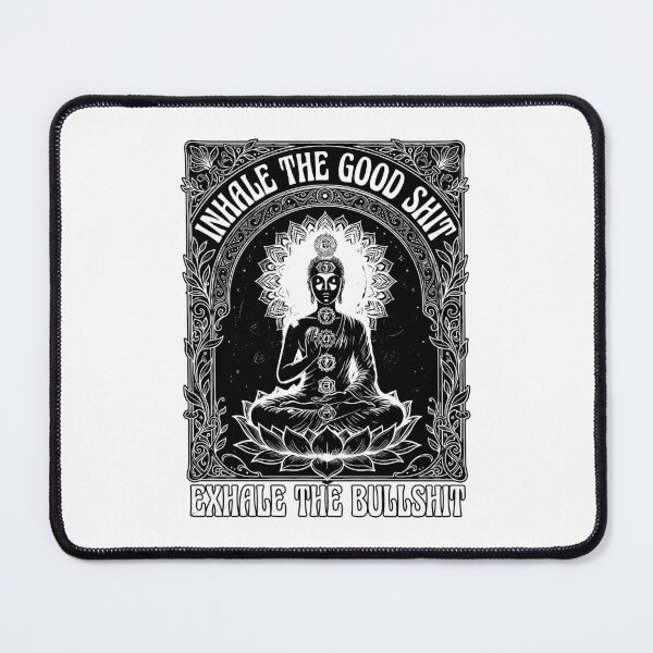 Item preview, Inhale The Good Exhale The Bad Funny Chakra Buddha Lotus Neon Yoga Boho designed and sold by graphixpolash.