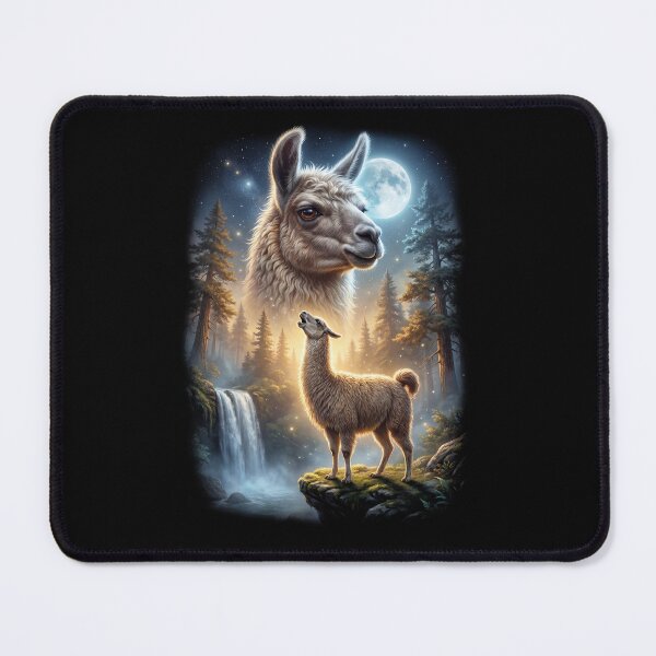 Item preview, Llama Howling Moon Art Animal Lover designed and sold by DoodleTortle.