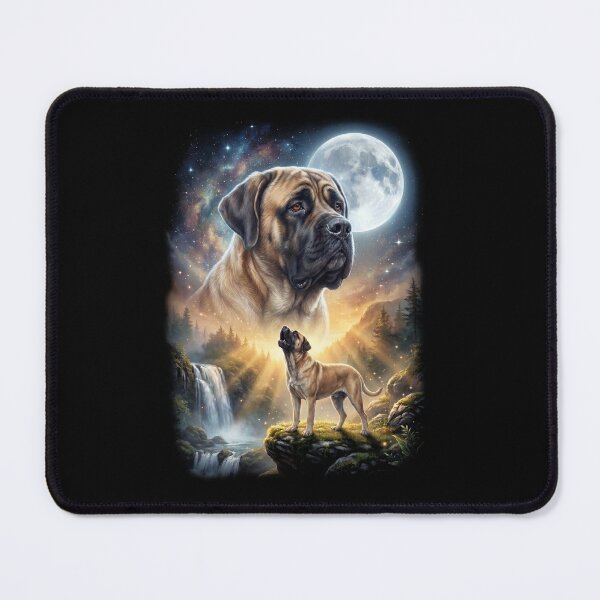 Item preview, Mastiff Howling Moon Art Dog Lover designed and sold by DoodleTortle.