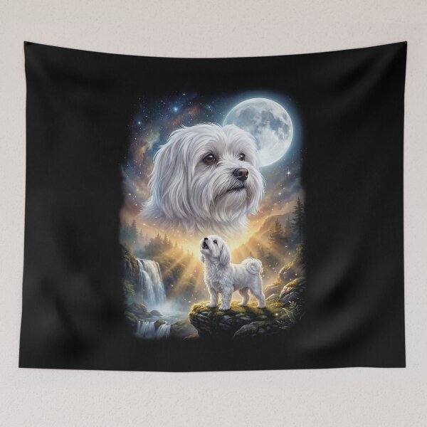 Item preview, Maltese Howling Moon Art Dog Lover designed and sold by DoodleTortle.