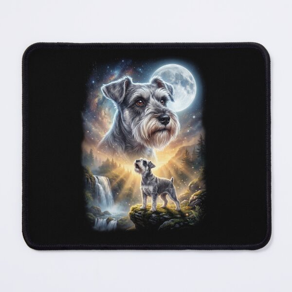 Item preview, Miniature Schnauzer Howling Moon Art Dog Lover designed and sold by DoodleTortle.