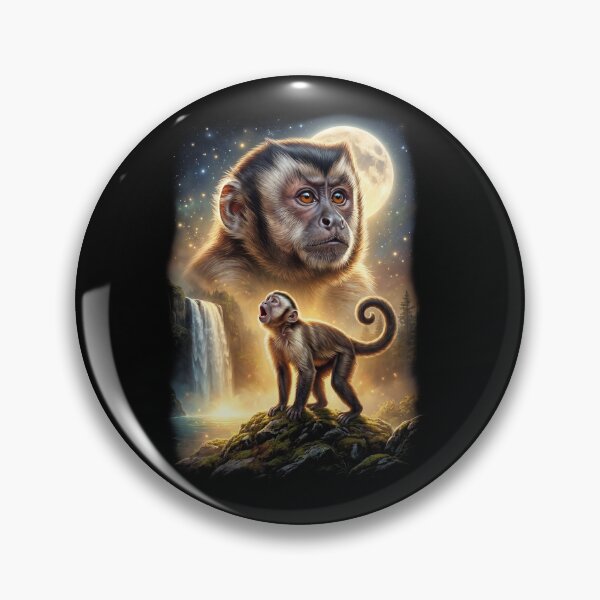 Item preview, Monkey Howling Moon Art Animal Lover designed and sold by DoodleTortle.