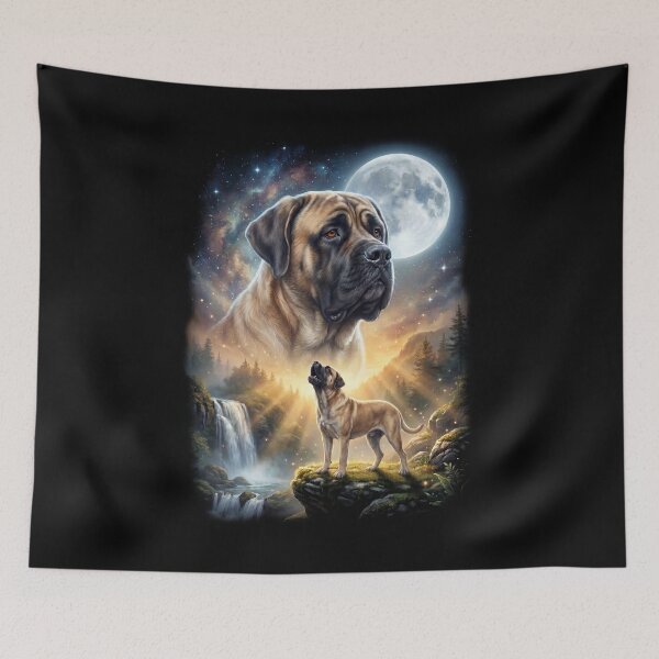 Item preview, Mastiff Howling Moon Art Dog Lover designed and sold by DoodleTortle.