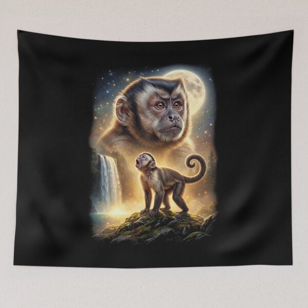 Item preview, Monkey Howling Moon Art Animal Lover designed and sold by DoodleTortle.