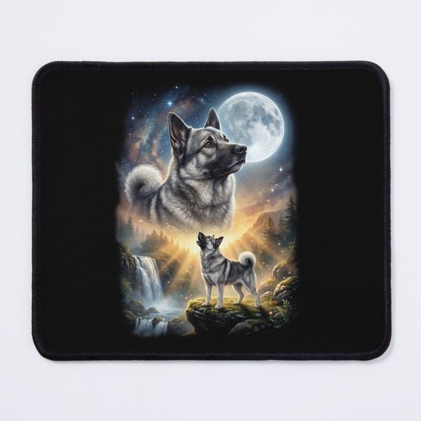 Item preview, Norwegian Elkhound Howling Moon Art Dog Lover designed and sold by DoodleTortle.