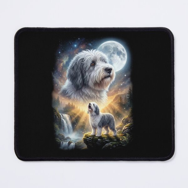 Item preview, Old English Sheepdog Howling Moon Art Dog Lover designed and sold by DoodleTortle.