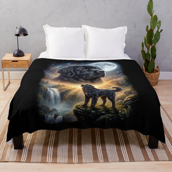 Item preview, Newfoundland Howling Moon Art Dog Lover designed and sold by DoodleTortle.