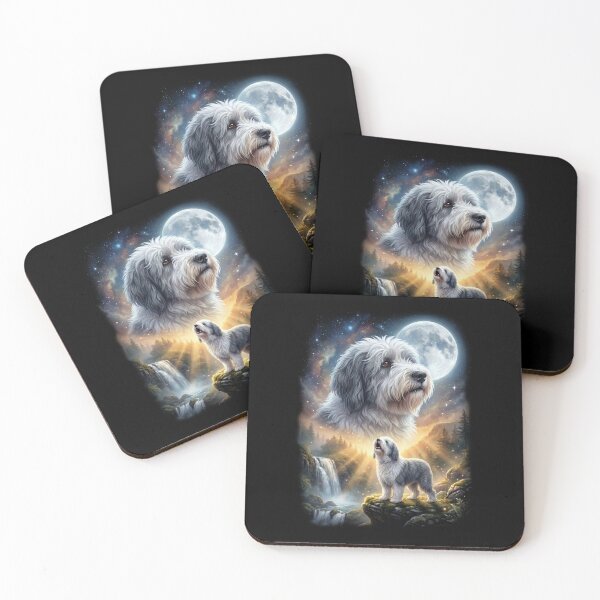 Item preview, Old English Sheepdog Howling Moon Art Dog Lover designed and sold by DoodleTortle.