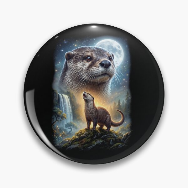 Item preview, Otter Howling Moon Art Animal Lover designed and sold by DoodleTortle.