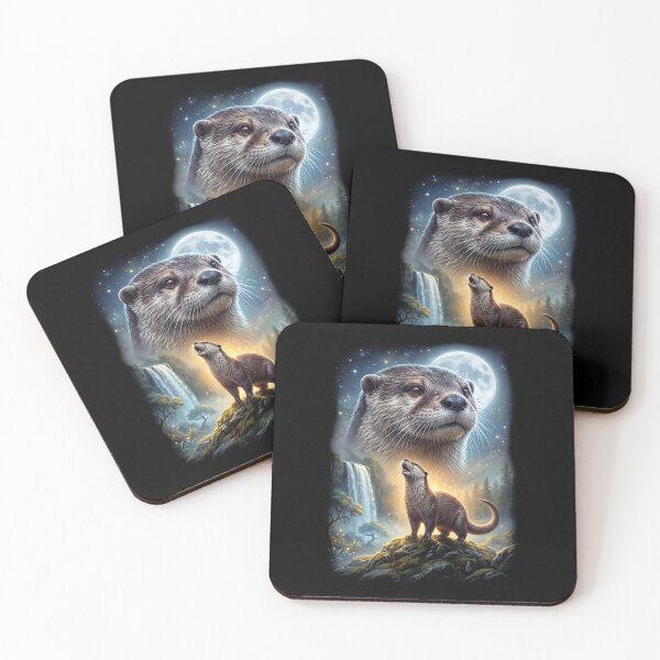 Item preview, Otter Howling Moon Art Animal Lover designed and sold by DoodleTortle.
