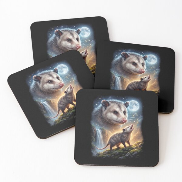 Item preview, Opossum Howling Moon Art Animal Lover designed and sold by DoodleTortle.