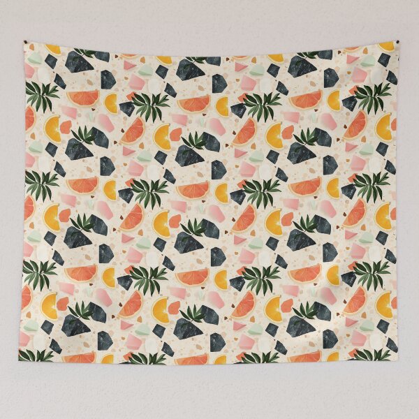 Item preview, Tropical Citrus and Terrazzo Botanical Abstract Pattern designed and sold by Athena2520.