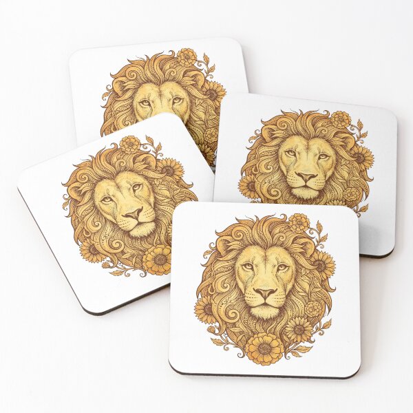 Item preview, Leo Lion Botanical Engraving Art Print | Vintage Floral Zodiac Gift for July August Birthday designed and sold by Gated Gear.