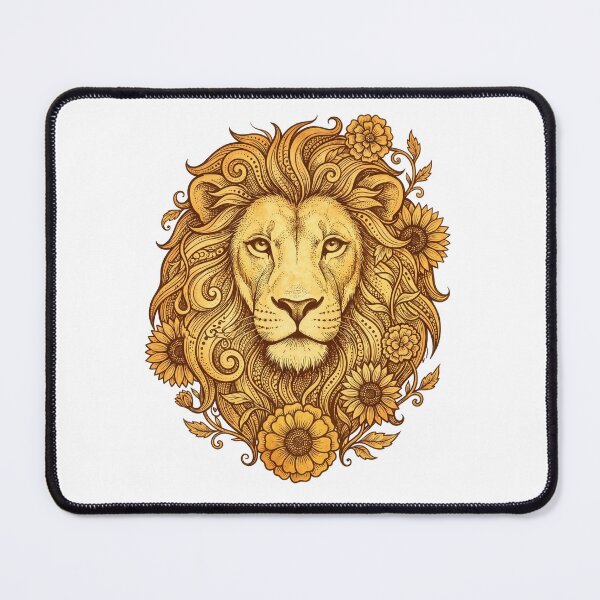 Item preview, Leo Lion Botanical Engraving Art Print | Vintage Floral Zodiac Gift for July August Birthday designed and sold by Gated Gear.
