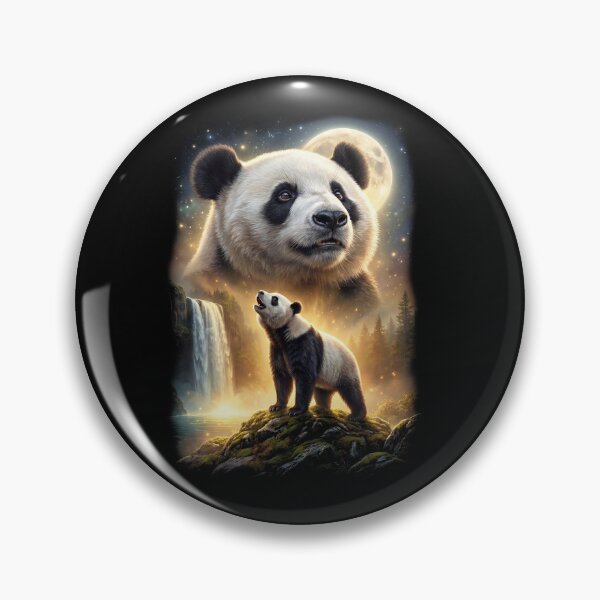 Item preview, Panda Howling Moon Art Animal Lover designed and sold by DoodleTortle.
