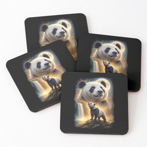 Item preview, Panda Howling Moon Art Animal Lover designed and sold by DoodleTortle.