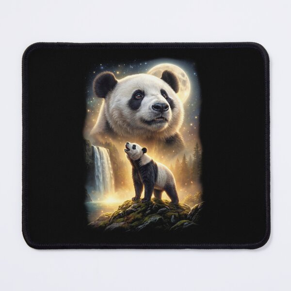 Item preview, Panda Howling Moon Art Animal Lover designed and sold by DoodleTortle.
