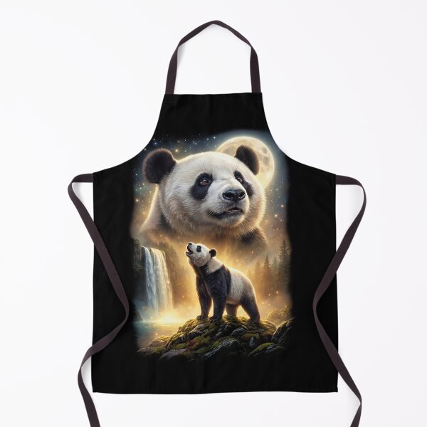 Item preview, Panda Howling Moon Art Animal Lover designed and sold by DoodleTortle.