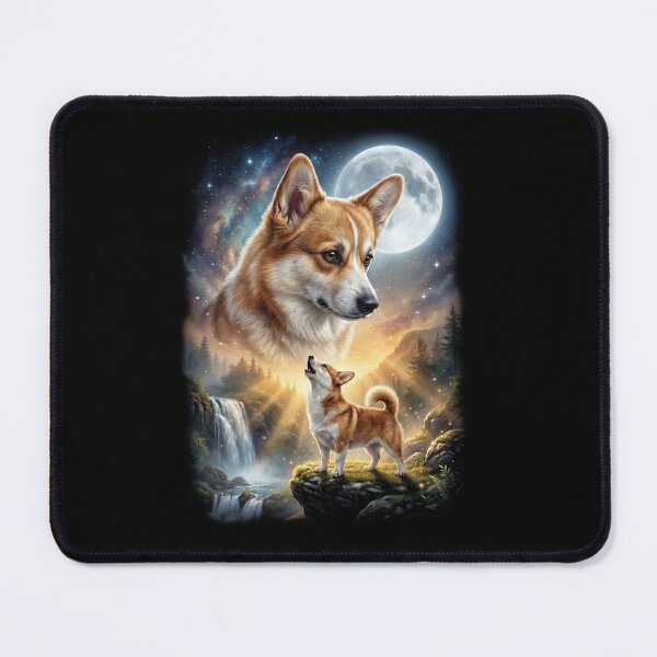Item preview, Pembroke Welsh Corgi Howling Moon Art Dog Lover designed and sold by DoodleTortle.