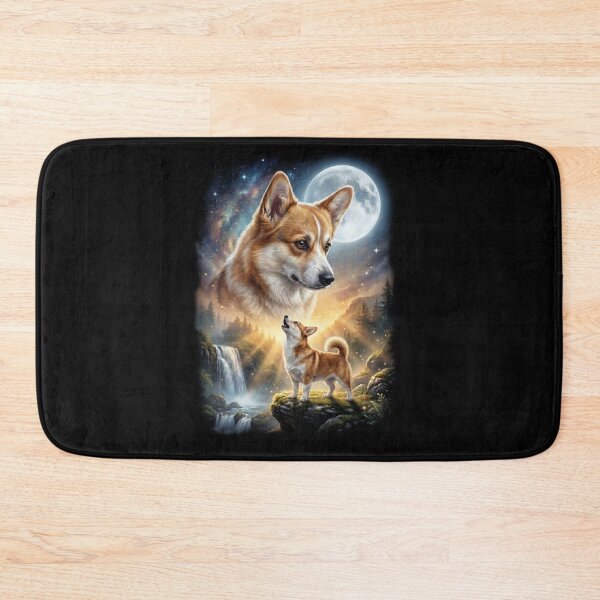 Item preview, Pembroke Welsh Corgi Howling Moon Art Dog Lover designed and sold by DoodleTortle.